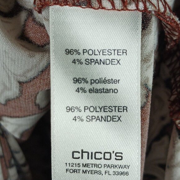 Chicos Twist Front Scrolls Top Women’s Size 0 Small Keyhole Neck 3/4 Sleeve - Picture 5 of 7